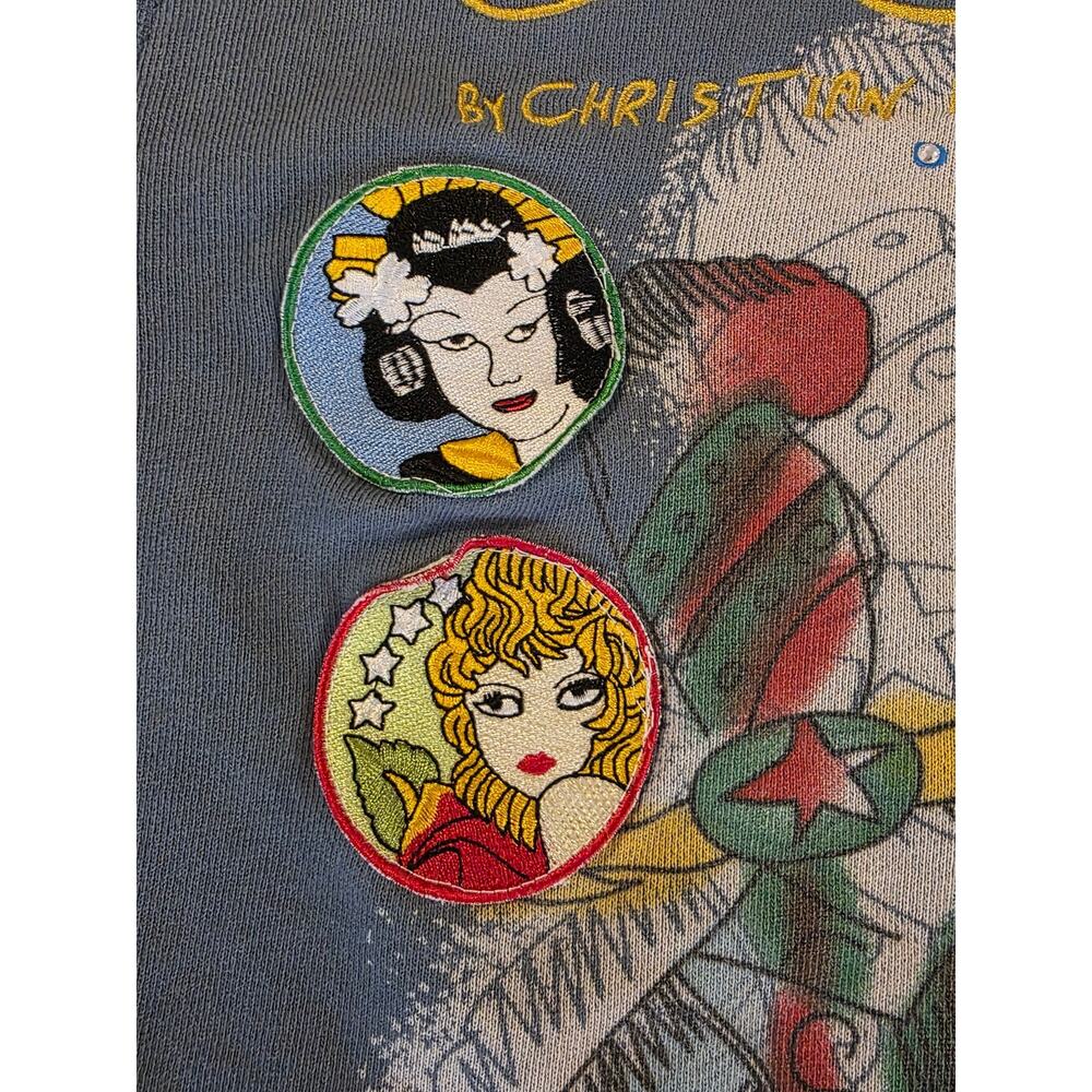 Vintage Women's M Don Ed Hardy Tattoo Zip Hoodie Christian Audigier Y2K Geisha - Picture 15 of 16